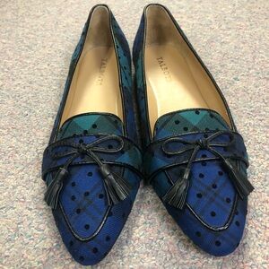 Talbots Women's Plaid Blue and Teal Loafers